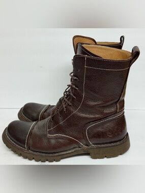 CULT Leather Brown Lace Up Combat Boots US9 EU 40